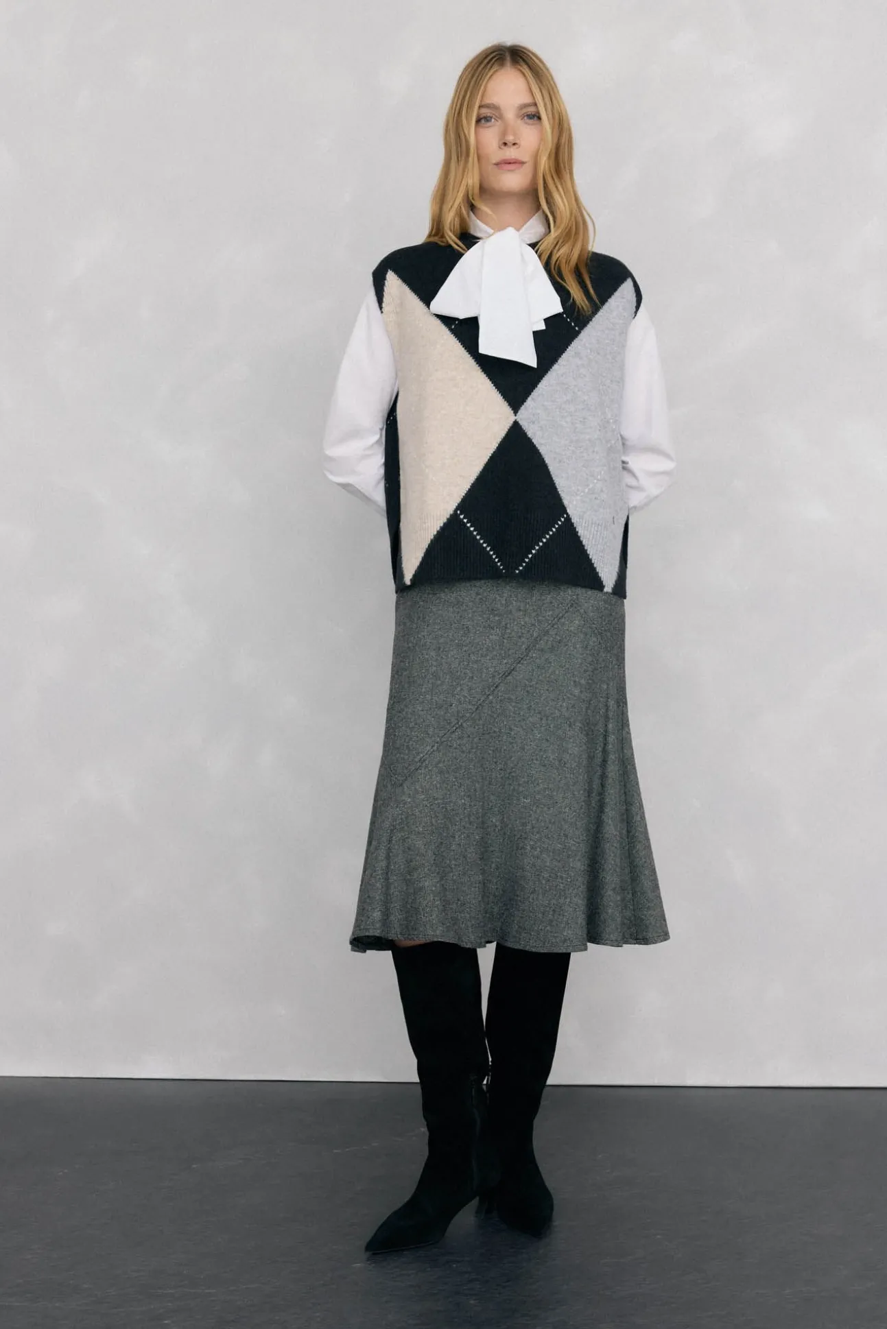 Chaleco jacquard de rombos