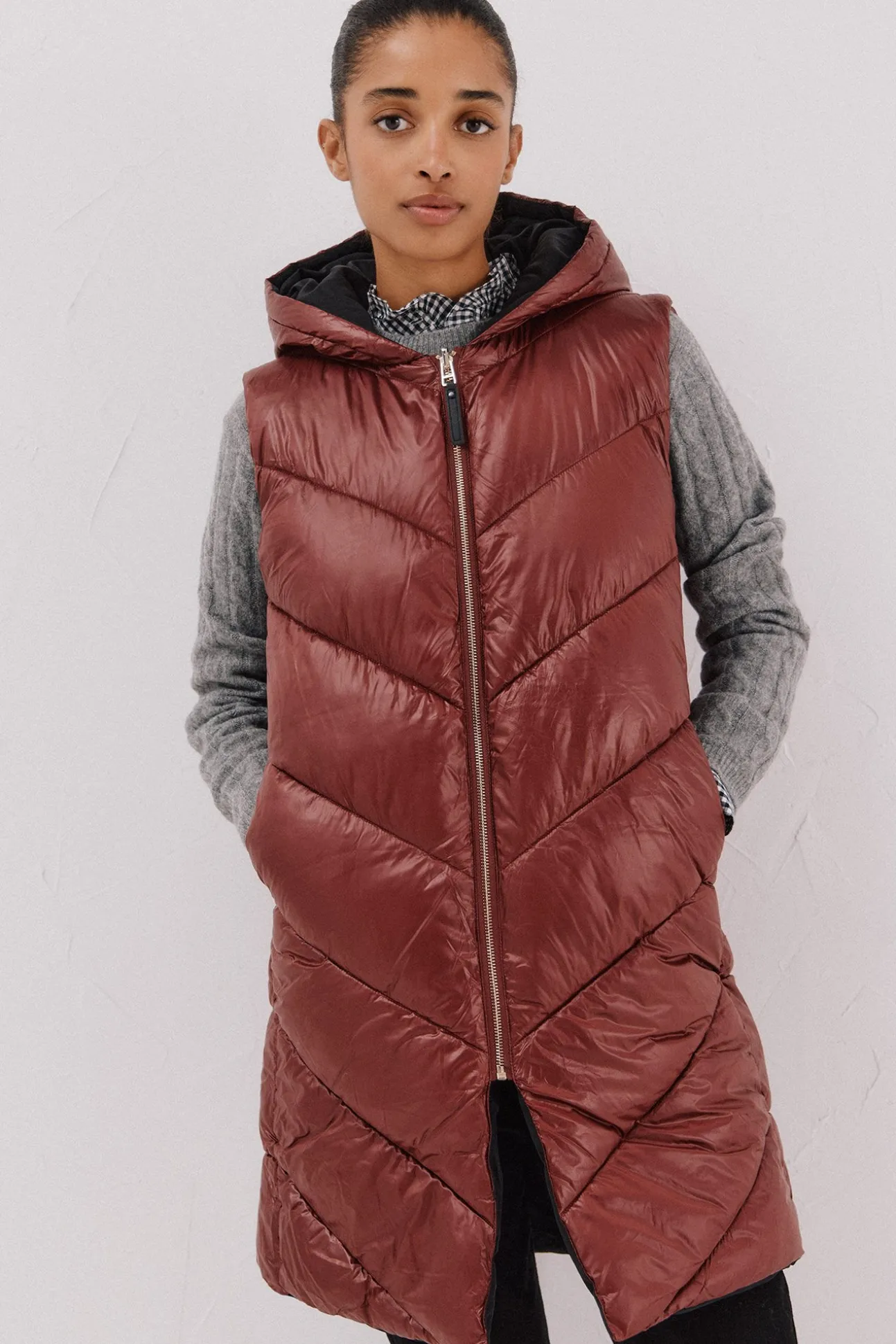 Chaleco largo reversible