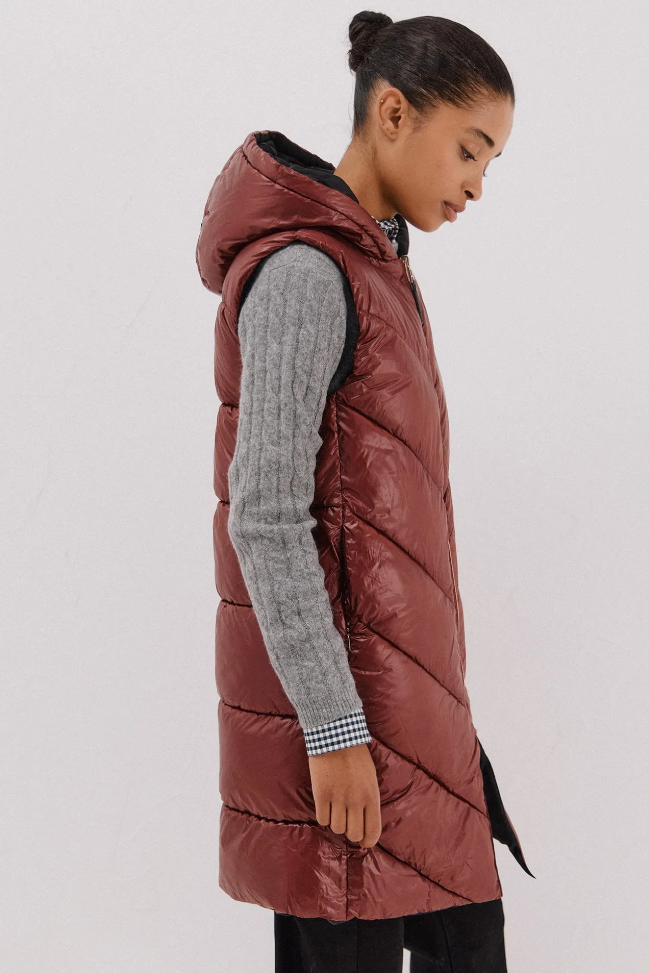 Chaleco largo reversible