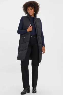 Chaleco midi acolchado de mujer