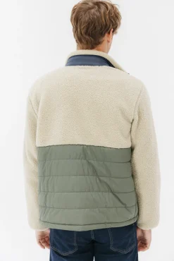 Chaqueta combinada nylon y borreguillo