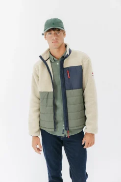 Chaqueta combinada nylon y borreguillo