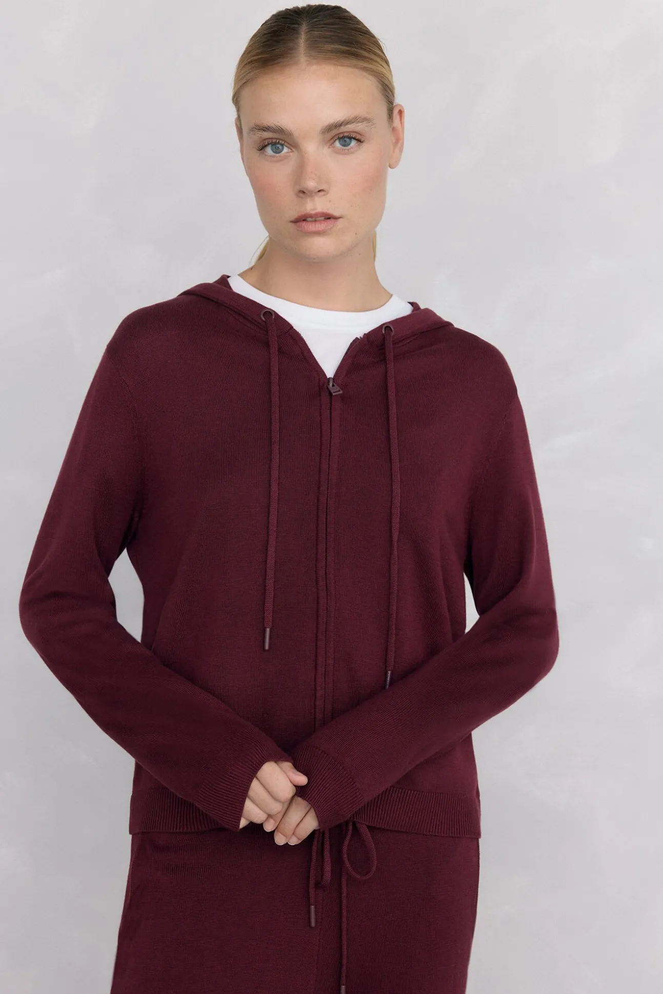 Chaqueta de punto capucha activewear