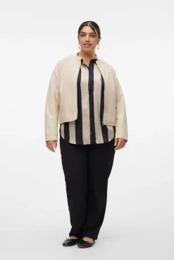 Chaqueta efecto piel talla grande