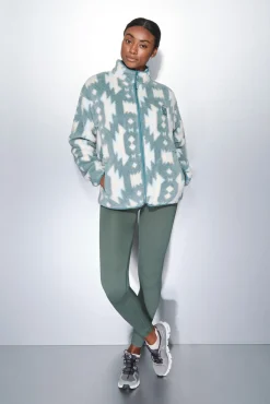 Chaqueta polar cremallera verde hielo