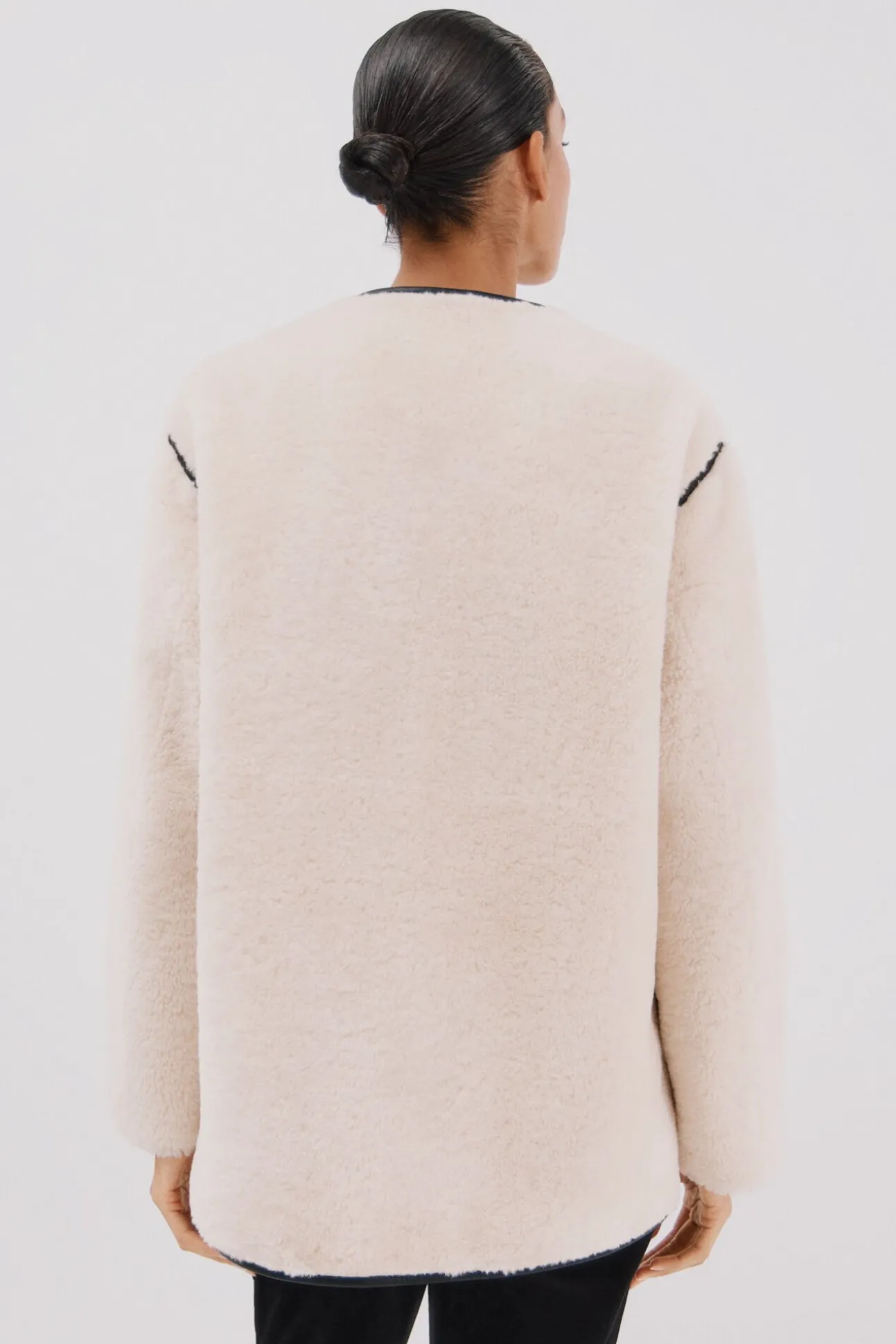 Chaquetón efecto doble faz vivos