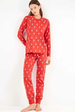 Conjunto pijama en punto interlock micro estampado Snoopy