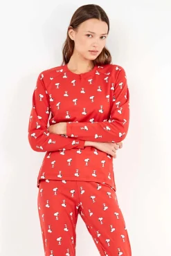 Conjunto pijama en punto interlock micro estampado Snoopy