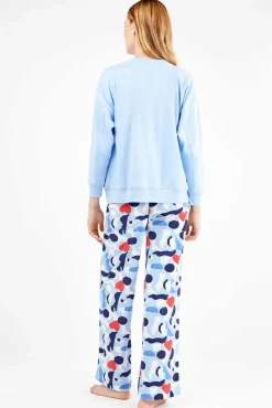 Conjunto pijama en punto interlock motivos corazones
