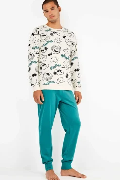 Conjunto pijama hombre Snoopy en punto interlock