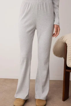 Conjunto pijama jaspeado cierre lazo gris