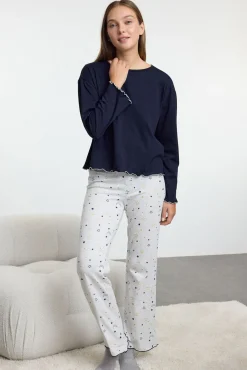 Conjunto pijama largo estrellas azul