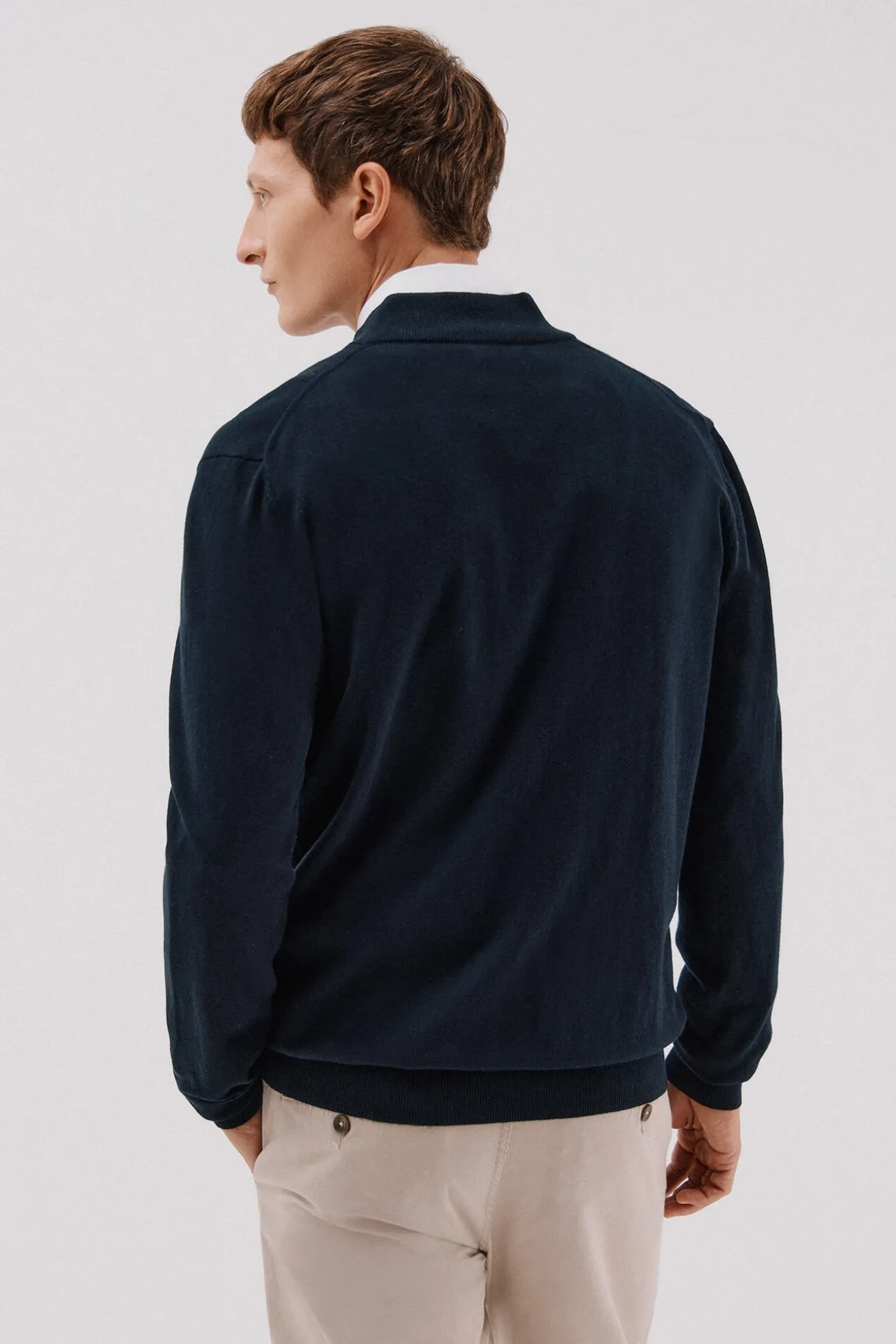 Cárdigan algodón con cashmere cierre cremallera