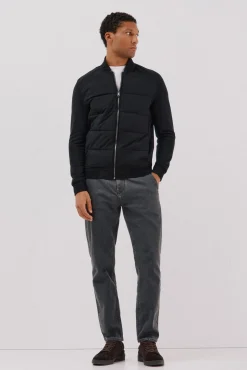 Cárdigan bomber tejido combinado