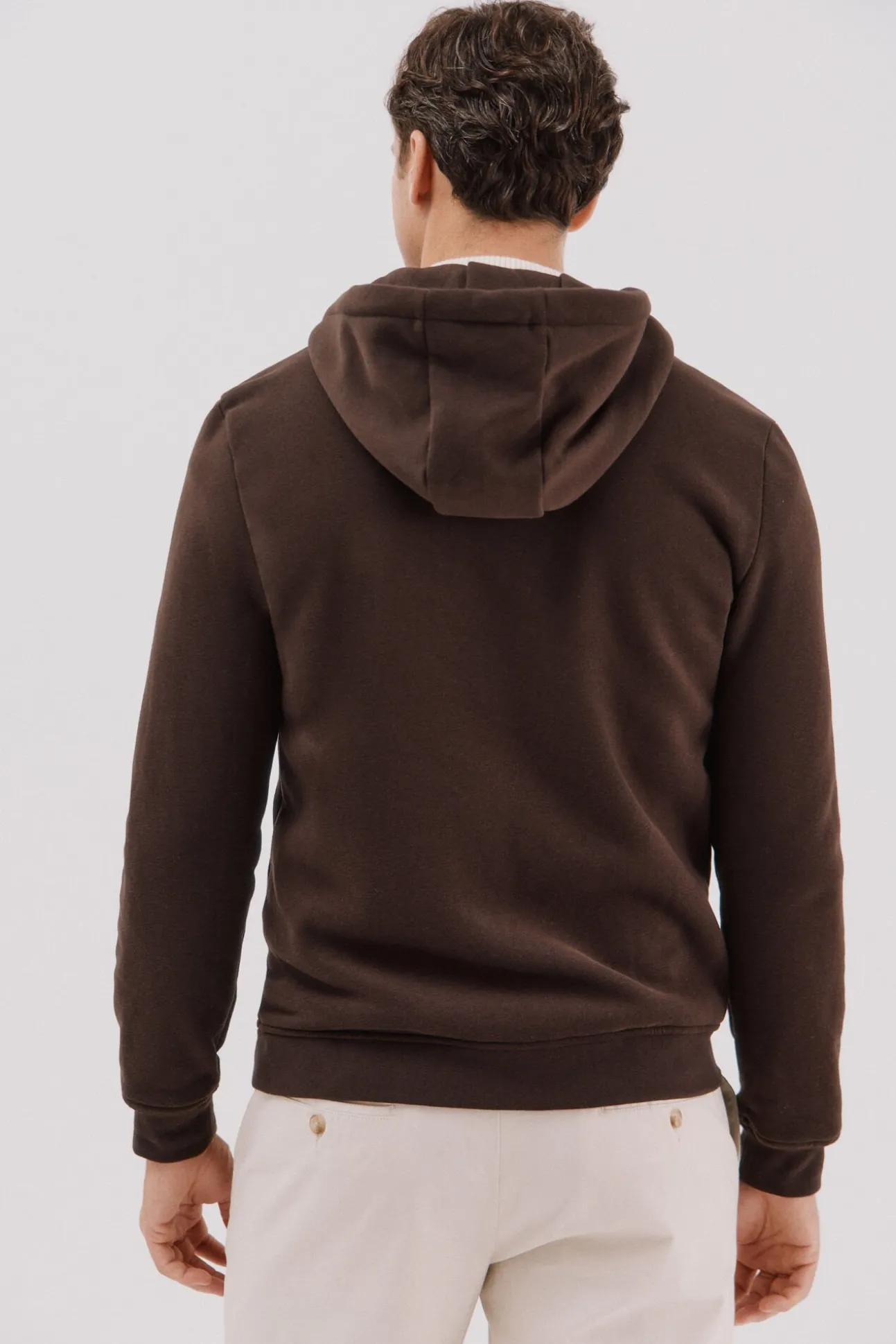 Cárdigan capucha tejido combinado