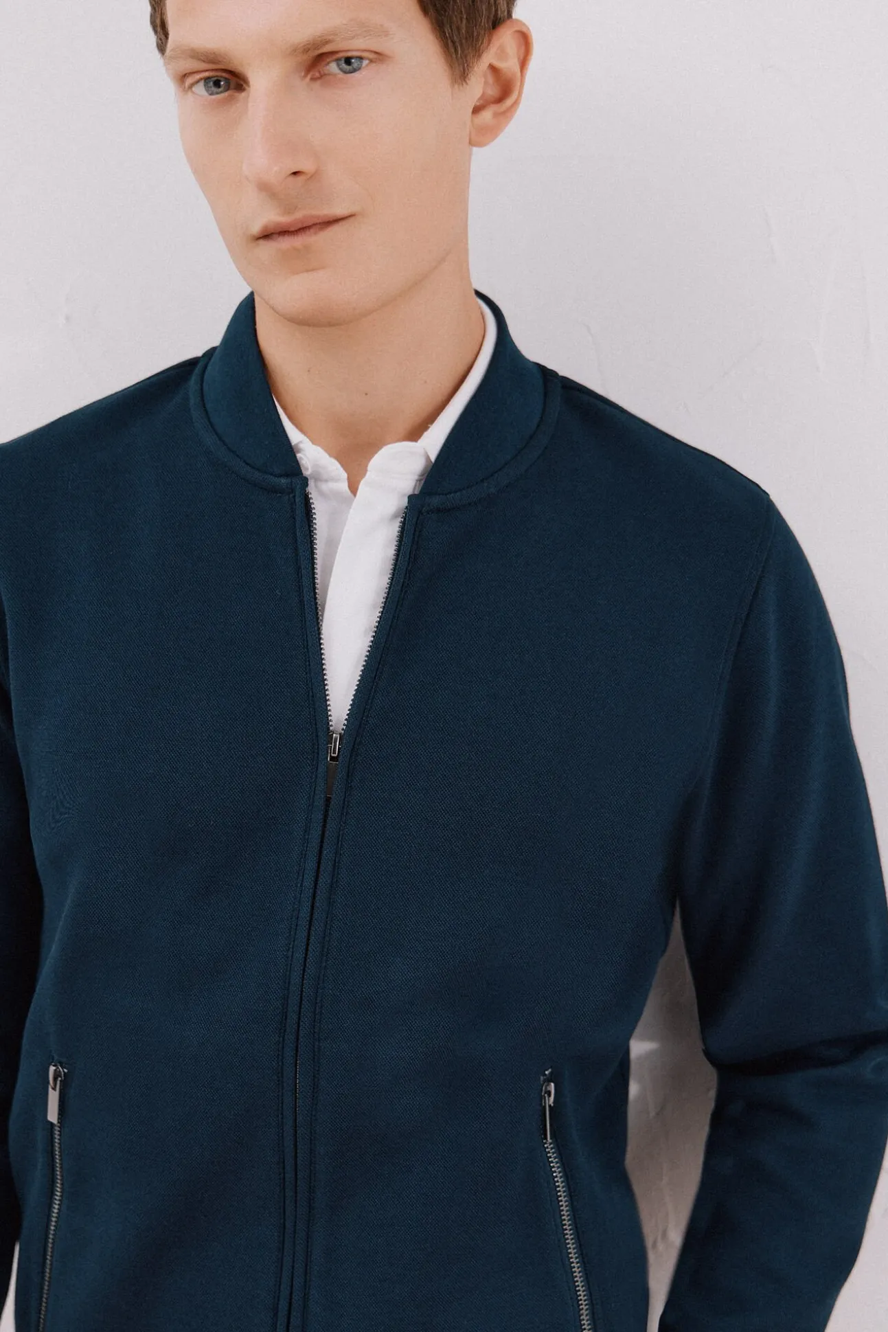 Cárdigan cuello bomber