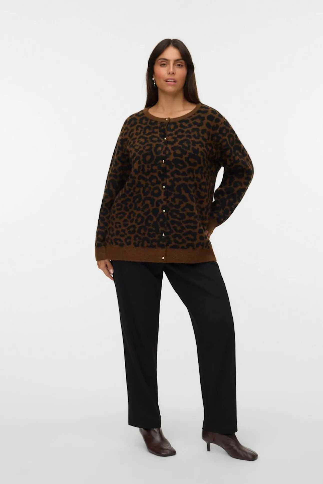 Cárdigan punto animal print talla grande