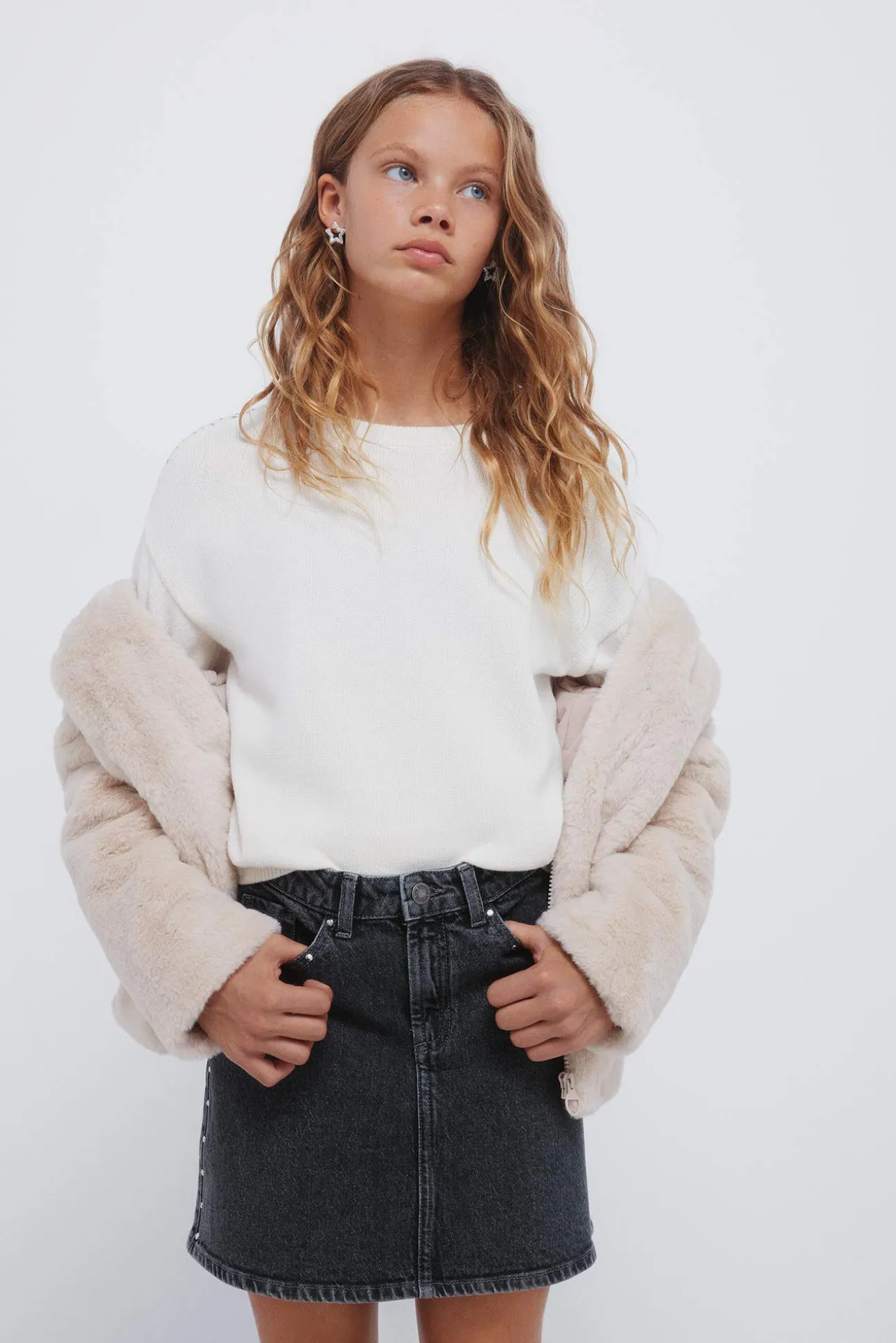 Falda denim niña