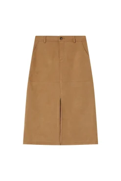 Falda larga midi de ante sintético