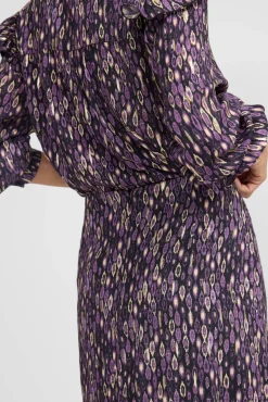 Falda midi abertura estampado ikat