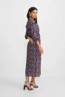 Falda midi abertura estampado ikat