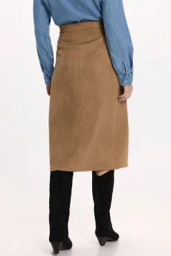 Falda midi antelina