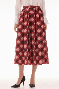 Falda midi cuadros