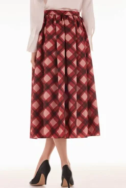 Falda midi cuadros