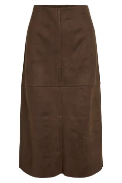 Falda midi de ante