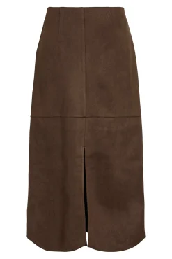Falda midi de ante