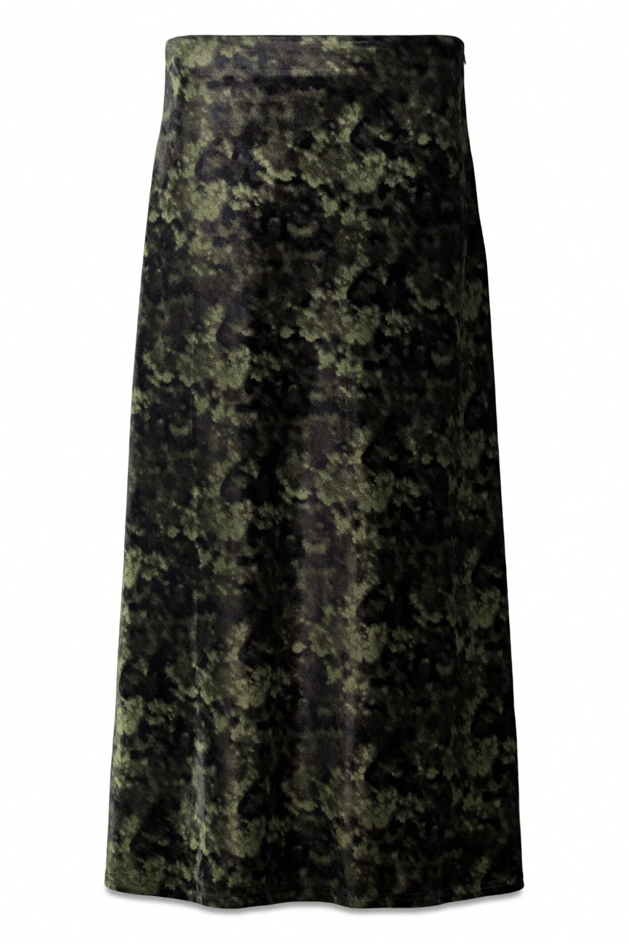 Falda midi de terciopelo tie dye