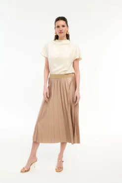 Falda midi plisada