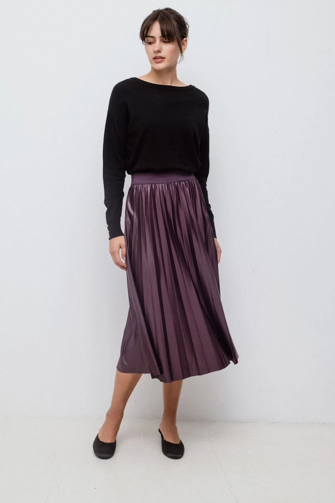 Falda midi plisada