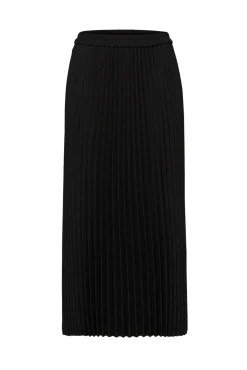 Falda midi plisada con cintura elástica
