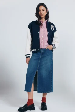 Falda midi vaquera