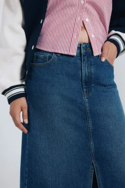 Falda midi vaquera