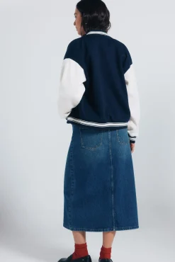 Falda midi vaquera