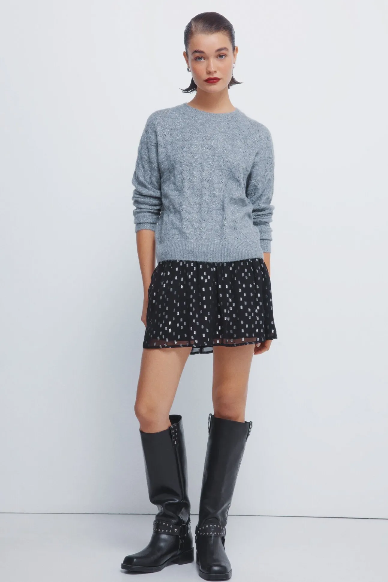 Falda smock lurex