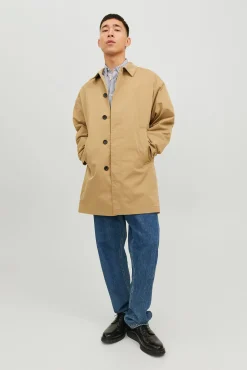 Gabardina cuello italiano