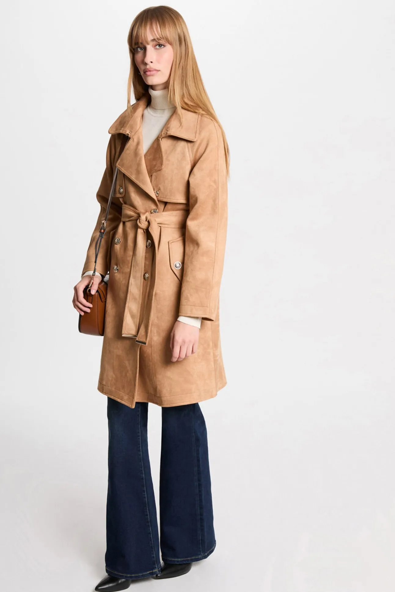Gabardina larga de antelina