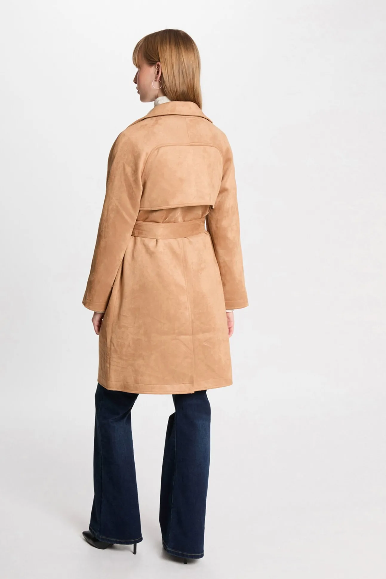 Gabardina larga de antelina