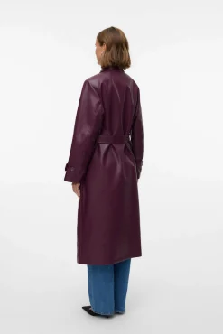 Gabardina larga de polipiel
