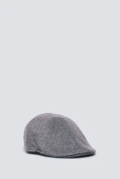 Gorra plana gris mezcla lana