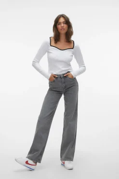 Jeans de tiro alto