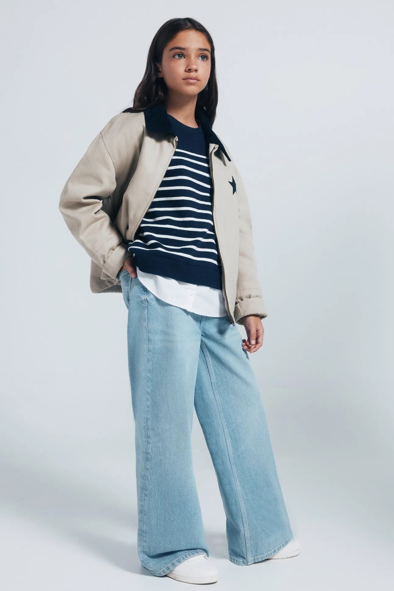 Jeans denim culotte niña