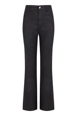 Jeans efecto cuero flare cropped basic