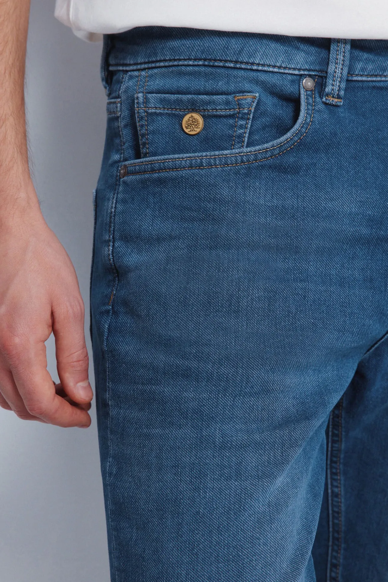Jeans en knit denim slim fit