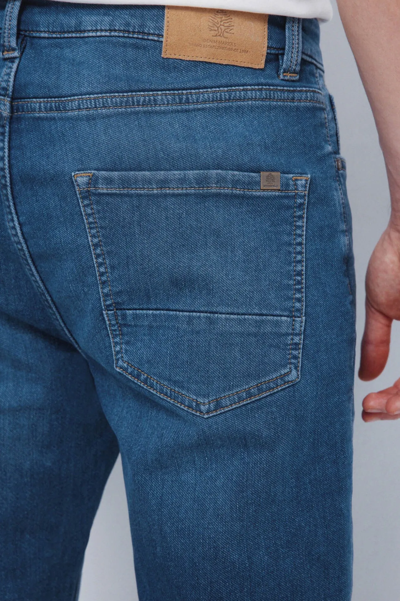 Jeans en knit denim slim fit