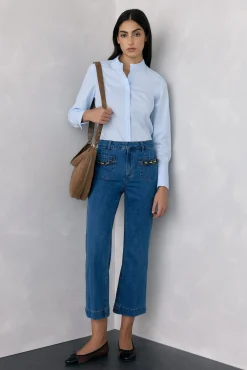 Jeans flare cropped