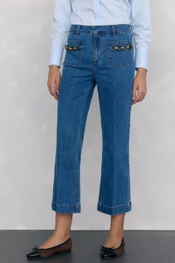 Jeans flare cropped